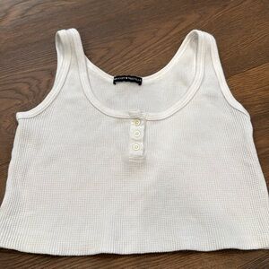 Brandy Melville waffle tank with buttons - os